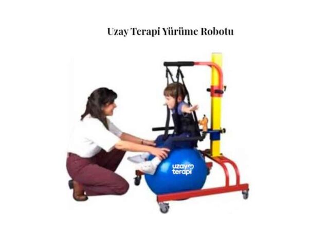 Uzay terapi yürüyüş robotu çocukların bağımsız yürüyüş becerilerine ulaşmasına destek olur.